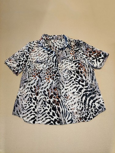 Bluse kurzarm mit leo - mit, leo🐆