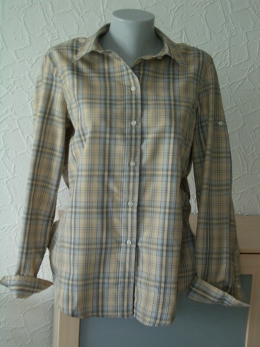 Bluse kariert beige hellblau - kariert, beige-hellblau