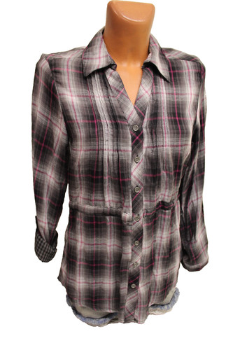 Bluse hemdbluse grau - bluse, m
