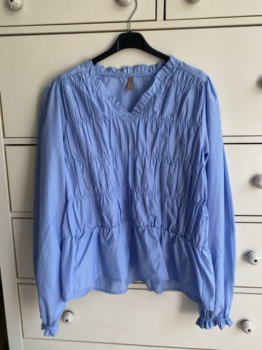 Blaue bluse tailliert - blaue, bluse,