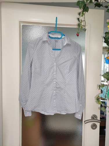 Bluse hellblau tailliert - bluse, hellblau,tailliert